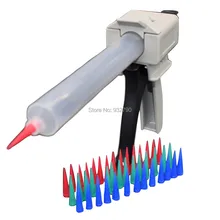 300pc 18G 22G 25G Tapered Dispensing Tips Glue Liquid Dispenser Needle + Syringe + 55cc 55ml Epoxy Manual Cartridge Caulking Gun