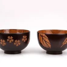 10 шт./партия натуральные креативные деревянные чаши японский стиль, Дерево чаша для праздника подарки для супа риса чаша ручной резные фигурки кухонные инструменты