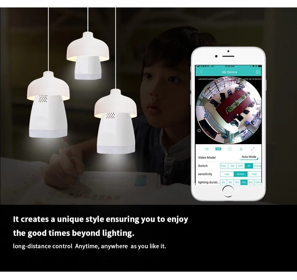 HD 960P 1080P беспроводная wifi ip-камера LS-QJ58 панорамная камера 360 градусов рыбий глаз VR камера домашняя лампа для безопасности лампа CCTV камера
