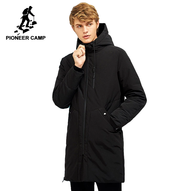 

Pioneer Camp long thick warm waterproof down jacket men solid windbreaker white duck down coat rain proof male quality AYR705257