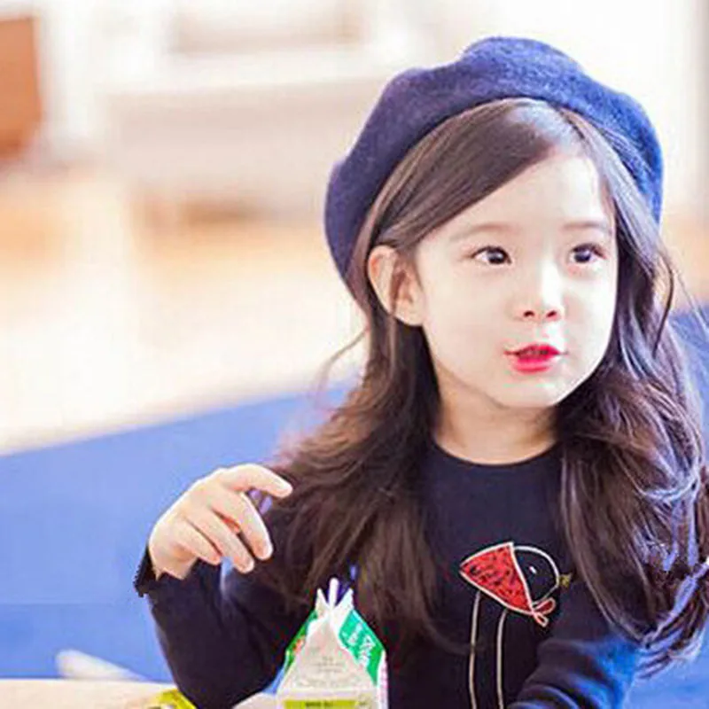 

2019 Sale Solid Baby Girls Boinas Boina Feminina Hipster Joker Wool Felt Beret Multicolor Painter Hat for Children