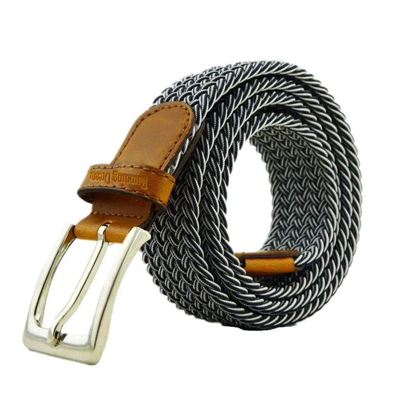 Canvas Belt Men Woven Elastic Stretch Belt 2018 Knitted Stretch Belt