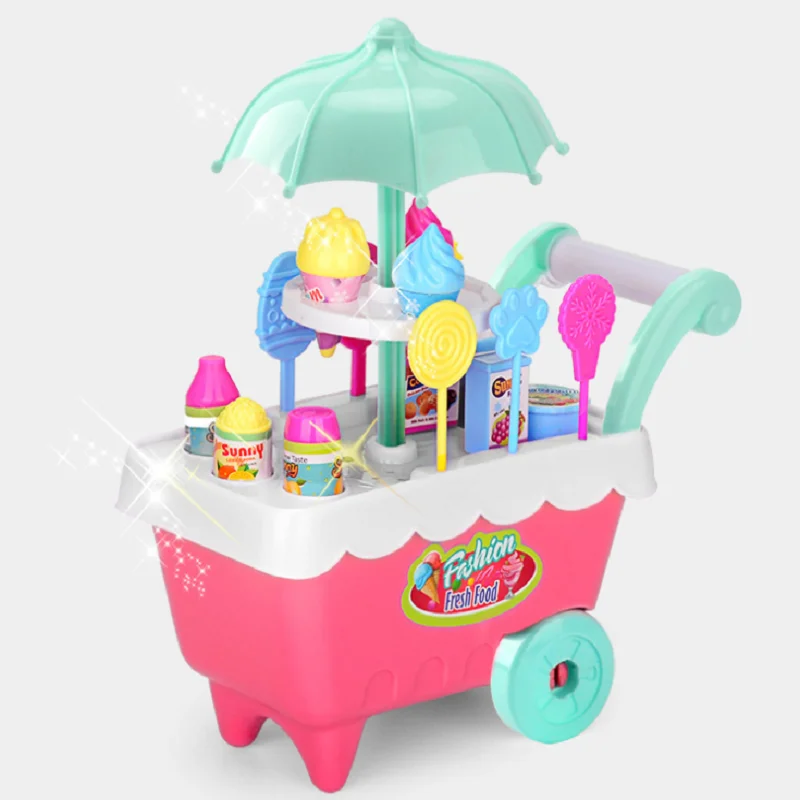 QWZ детская тележка с мороженым Конфеты дом играть дома игрушки 19 компл. DIY