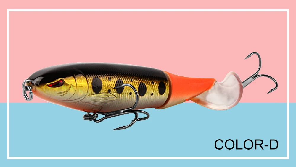 Spinpoler Whopper Popper Minnow Fishing Lure Hard Bait 10cm 13g Plopper Soft Rotating Tail Topwater Bass Sea Fishing Tackle  (1)