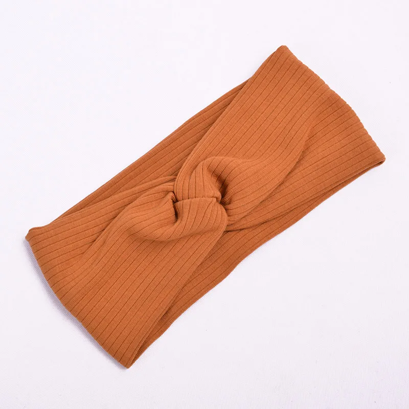 Solid Color Twist Headbands for Women Soft Turban Hairband Cross Knot Head Band Girls Elastic Hair Band Hair Accessories - Color: khaki 1