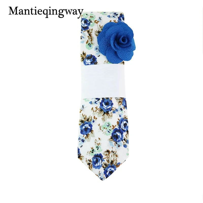 Mantieqingway 6 см Узкие галстуки для мужчин и женщин модные повседневные Цветочные Галстуки голубые галстуки Свадебный тонкий галстук-бабочка Gravatas аксессуары - Цвет: 031
