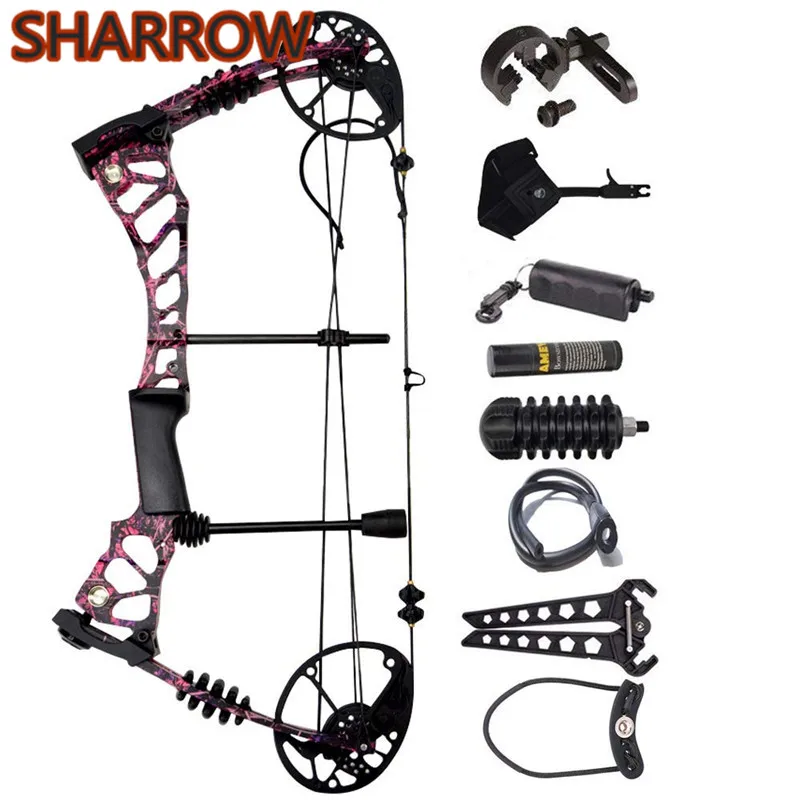 US $235.42 Complete Compound Bow Package Set 4060lbs Aluminum Adjustable Adult Kit Right Hand Outdoor Hunting Catapult Archery Accessories