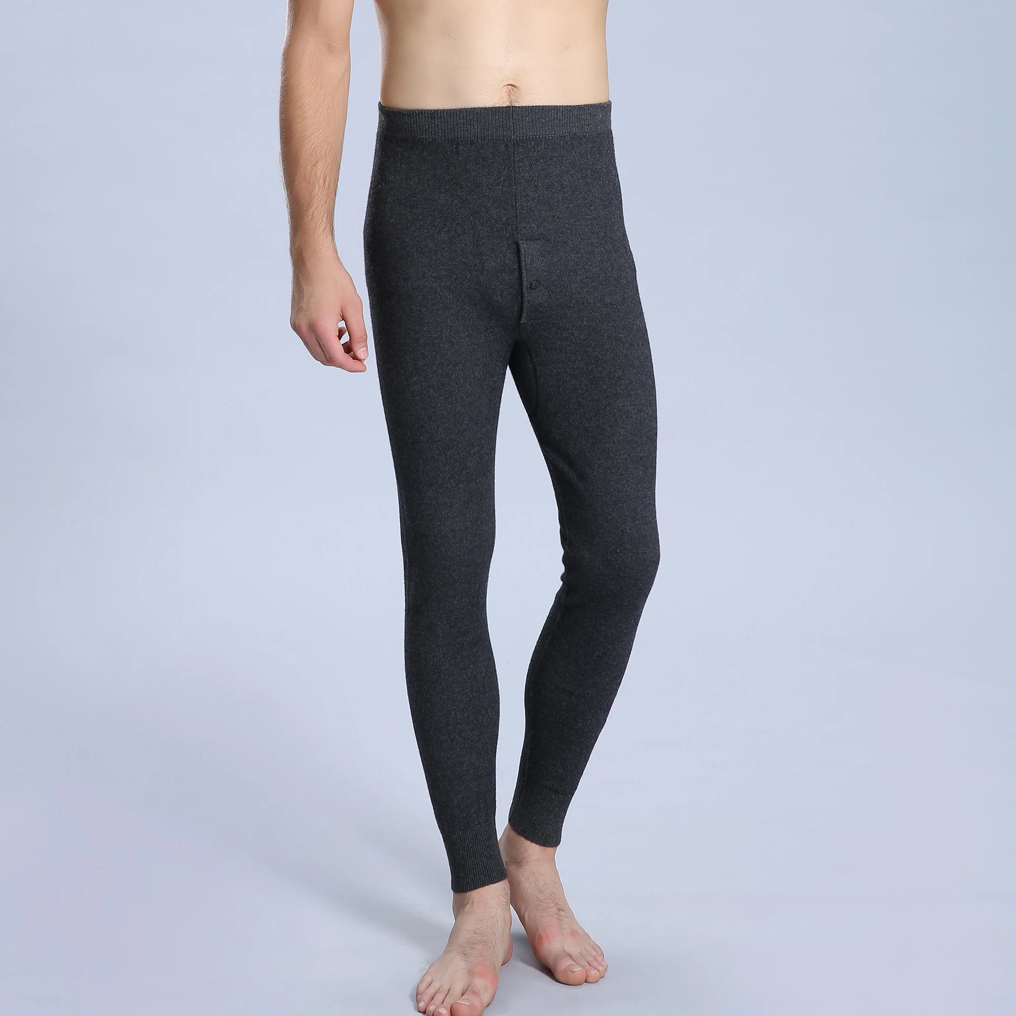 Cashmere Winter Thermal Underwear For Men Merino Wool Pants Long Johns ...