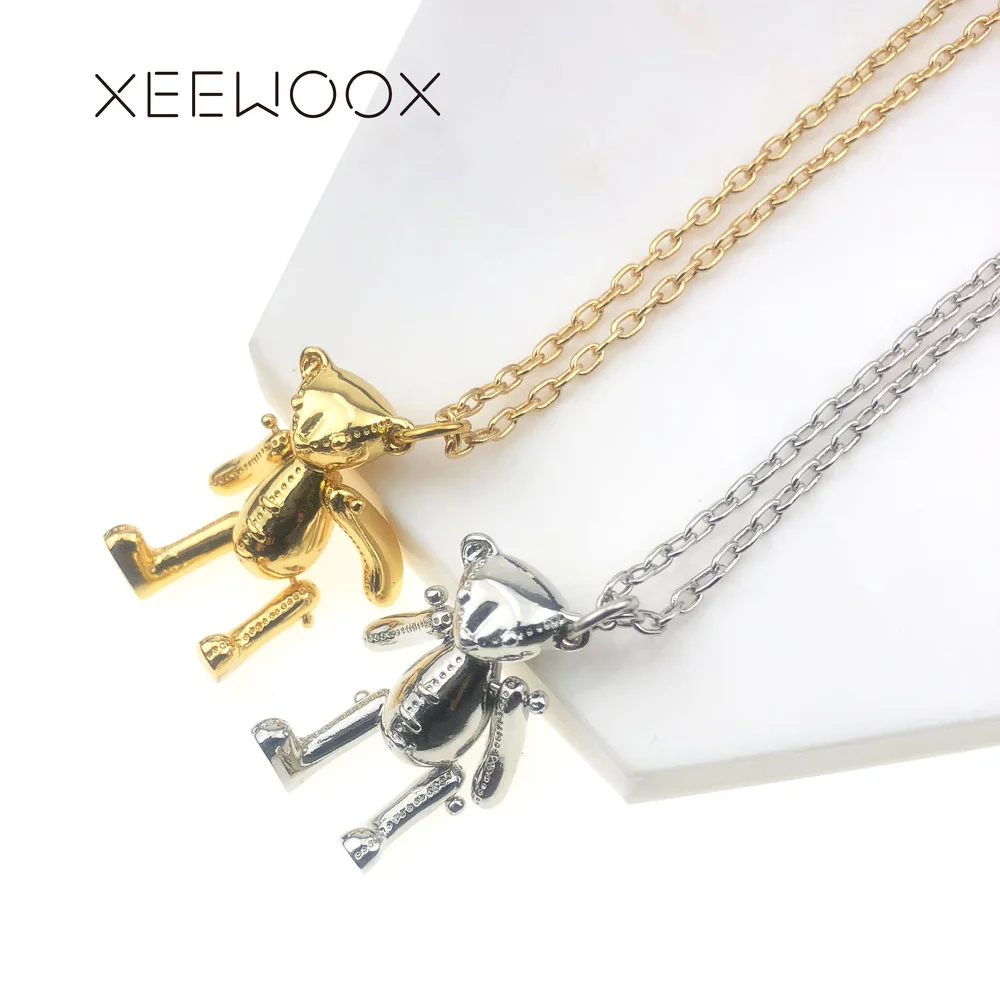 

Lovely Little Bear Animal 14k Yellow Gold Pendant Necklace XEEWOOX Jewelry Fashion Week Designer Creative Gift