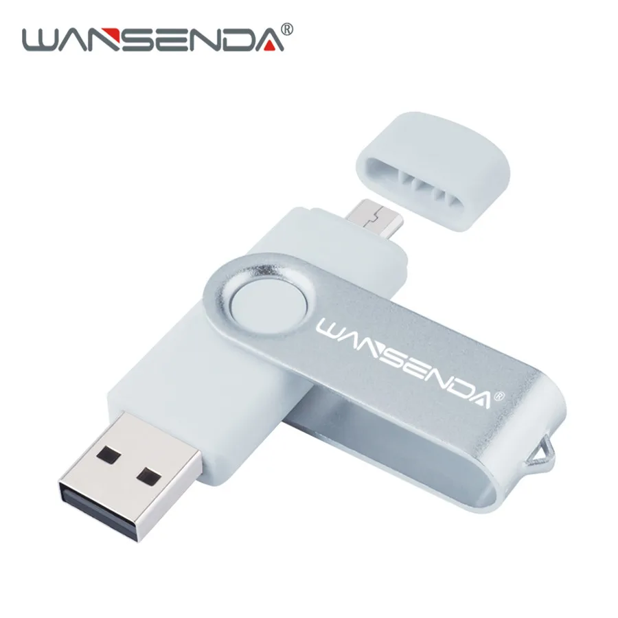 Флеш-накопитель WANSENDA OTG USB 128 Гб 64 Гб Флешка 8 ГБ 16 ГБ 32 ГБ флеш-накопитель 256 ГБ USB флеш-карта памяти для Android/планшетного ПК - Цвет: Белый