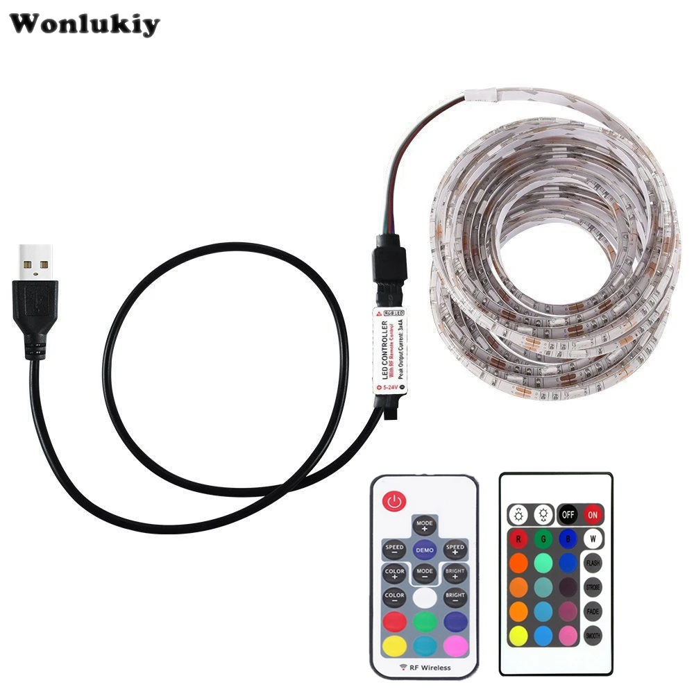 DC 5 в USB светодиодный светильник 5050 RGB Гибкий Светильник лампы ТВ фон ing клейкая