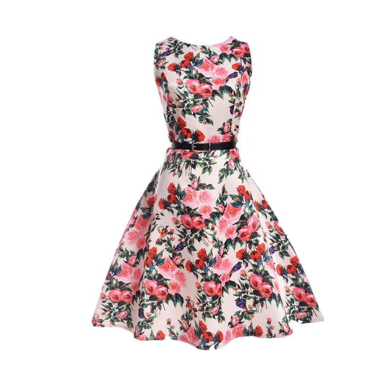 2018 Floral printed girls dress sleeveless Children Summer ...