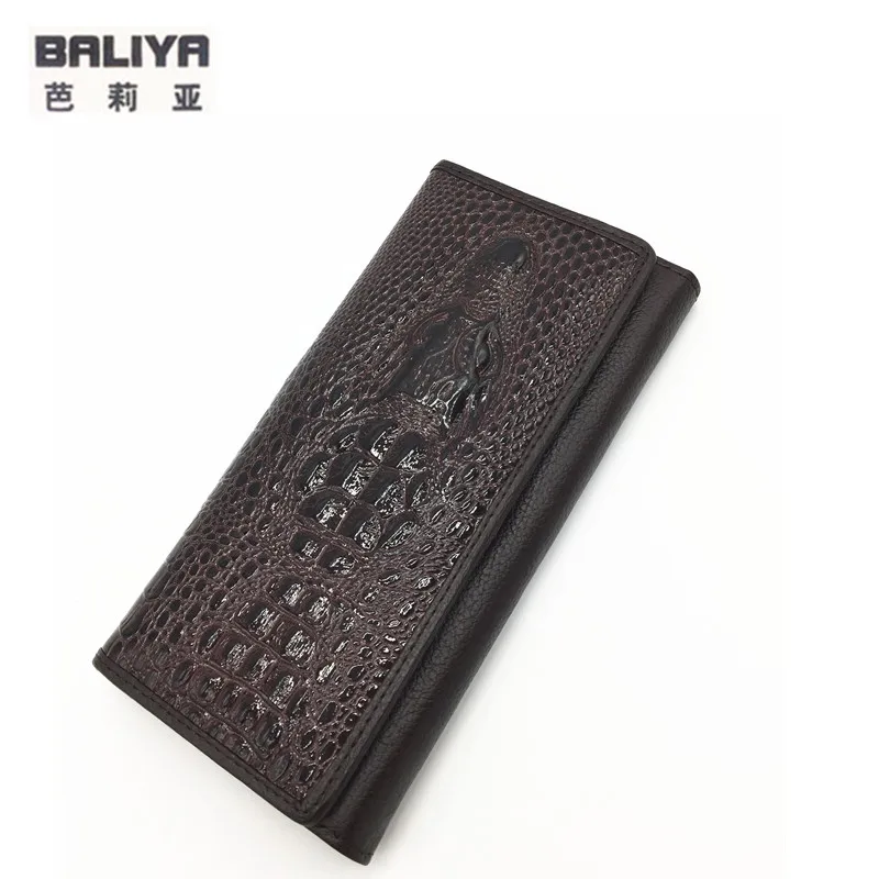 

Hot selling women fashion 3D Alligator organizer wallets patent woman genuine leather money clip cowhide lady hand wallet