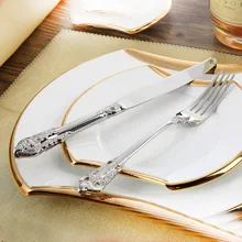 Edelstahl Besteck Luxus Besteck 24 Stücke Restaurant Retro Vintage Esszimmer Schöne Geschirr Set Geschirr Messer Gabel