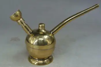 

Collectable Chinese Pure Brass Carved Water smoking tool / pipe Exquisite Small Pendant Statues