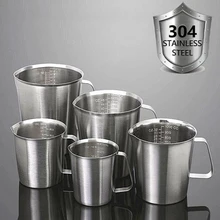 Измерения мерный стакан с маркировкой 304 Нержавеющая сталь, идеально подходит для молочную пену латте арт