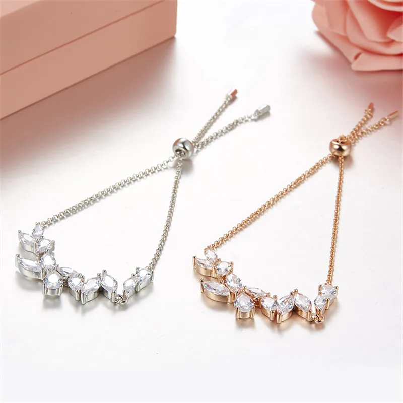 

925 Sterling Silver Inlaid Zircon Square Push-pull Bracelet Jewelry Suitable for Monaco Jewelry with Women Party Gifts
