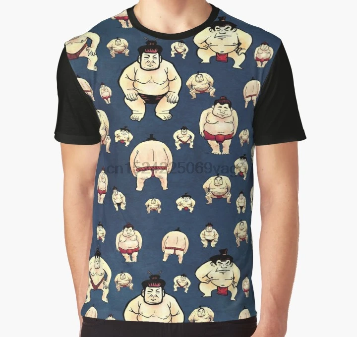 

All Over Print T Shirt Men Funy tshirt Sumo Time Graphic T-Shirt