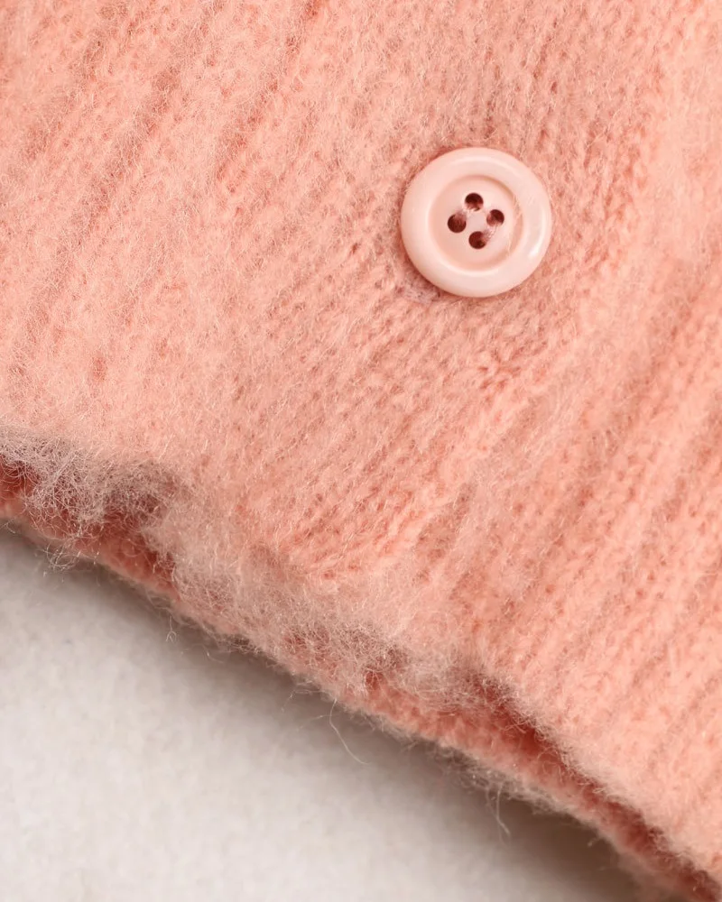 2018 зима Harajuku сладкий мохер Для женщин розовый свитер кардиганы взлетно-посадочной полосы дизайнер цветочный женский Рождественский