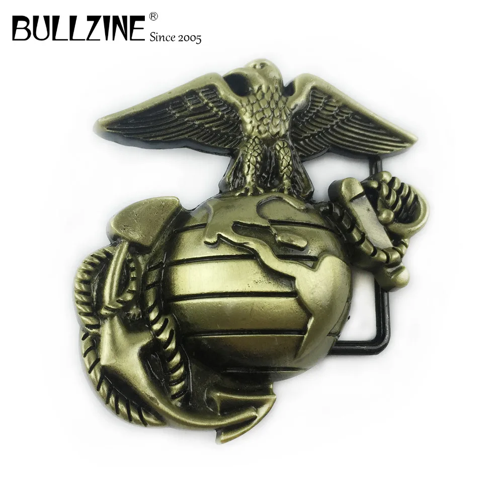 0 : Buy The Bullzine wholesale US marines logo belt buckle with antique brass ...