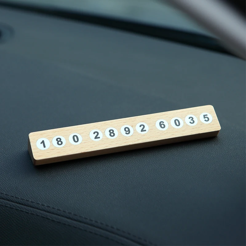 

Wood DIY Car Parking Phone Number Board Universal Stand Move the number Call Temporary Parking Number Plate Holder Panel bracket