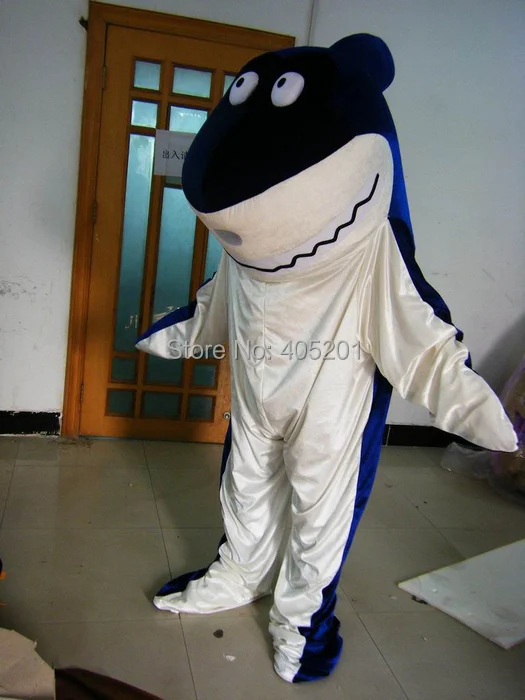 

POLYFOAM high quality costume blue hair blue shark mascot costumes POPULAR FISH COSTUME