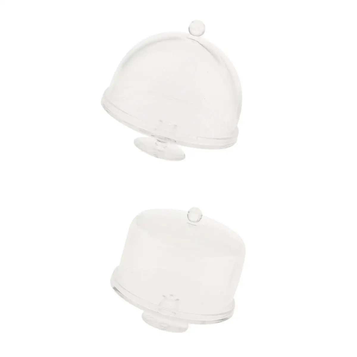 2Pcs Dollhouse Miniature 1/12 Clear Dessert Snack Can with Half Round Lid