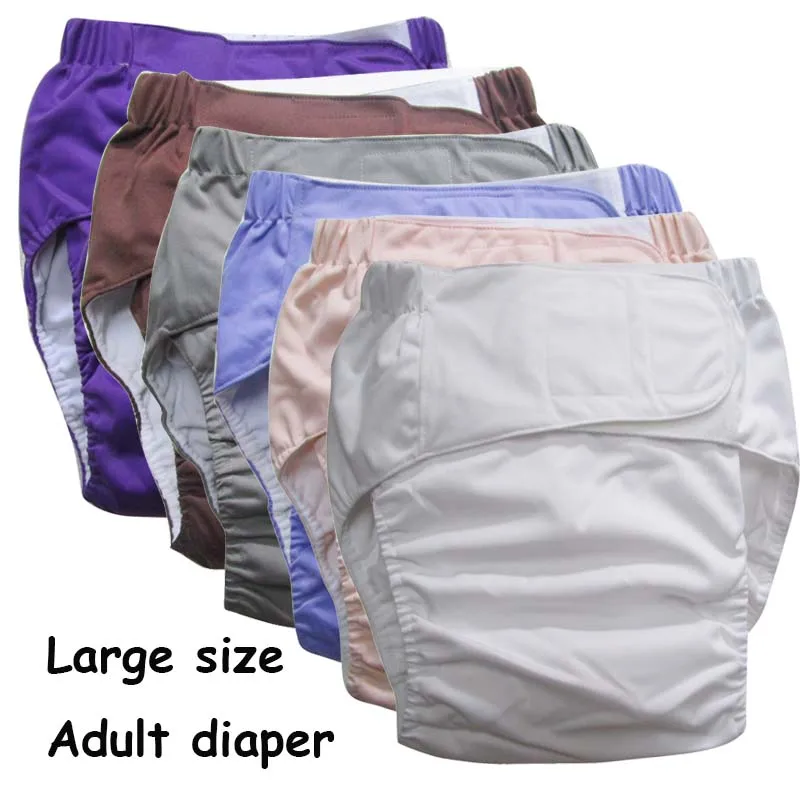 Reusable adult diaper Super large for old people and disabled, size adjustable TPU coat Waterproof  Incontinence Pants undewear