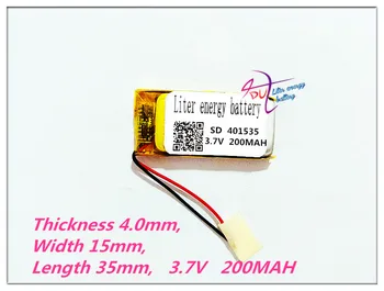 

401535 3.7V 200MAH Polymer rechargeable batteries MP3 MP4 MP5 DVD DVR GPS navigator