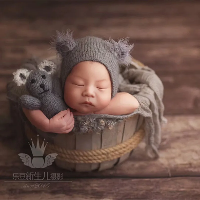 Вязаный медведь коала шапка игрушка новорожденный реквизит для фотосъемки