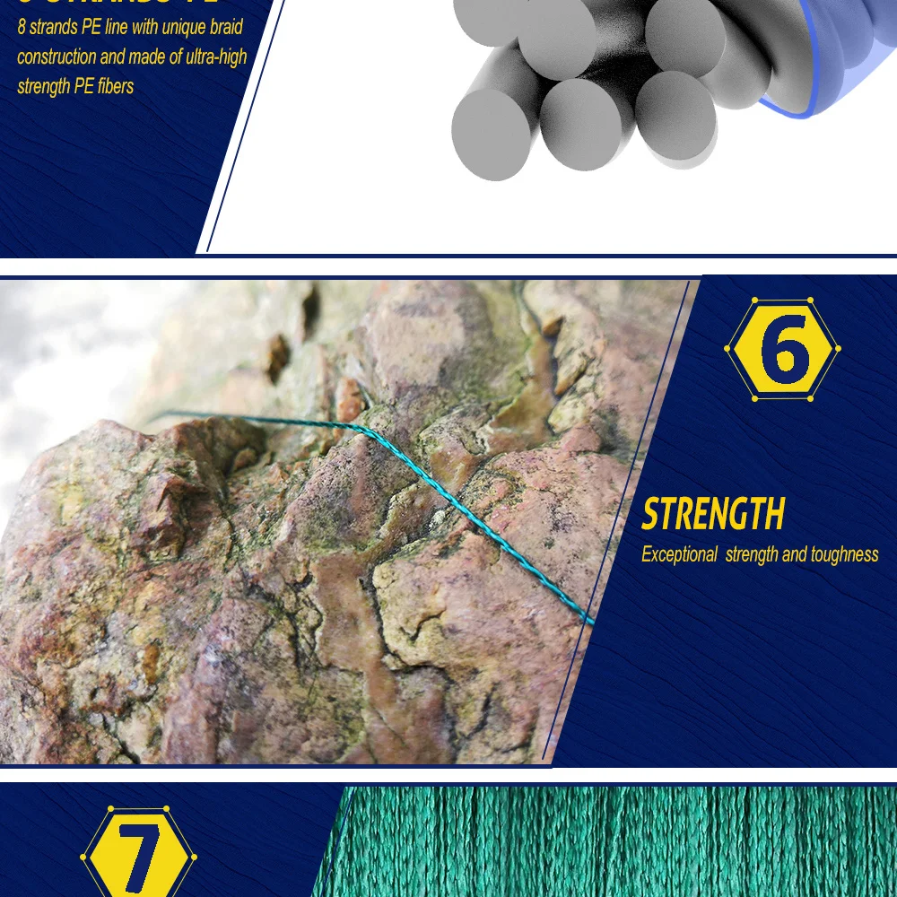 Suave para a Pesca de Água Linha de Pesca Redmeet Nova Série 100 m 300 m 500 m 20 88lb 8 Multifilament pe Trançada Linha Salgada 7 Redmeet nova série 100 m 300 m