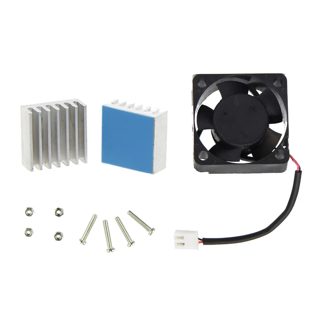 Raspberry pi 3 b+ Fan + Heatsink Kit 2Pcs Aluminum Heat Sink +Mute