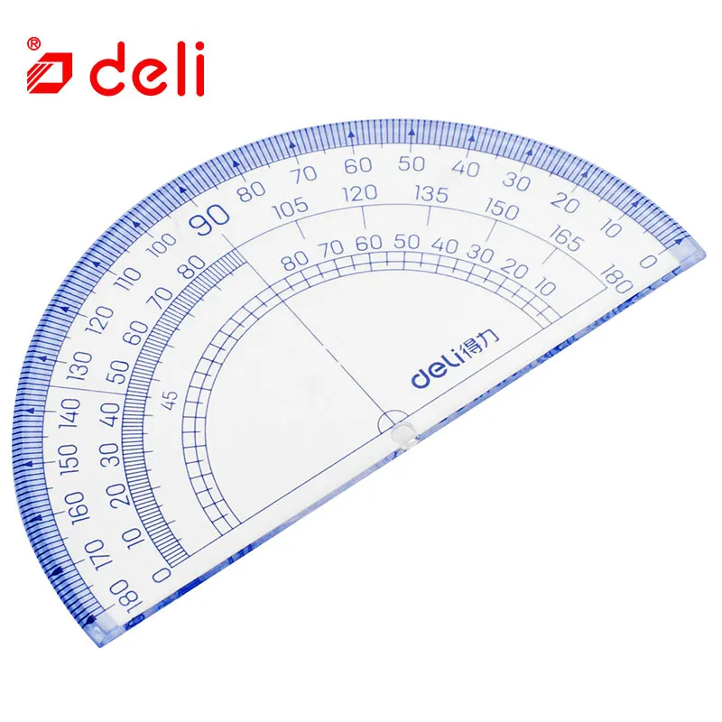 deli 1 piece plastic protractor 180 degrees protractor
