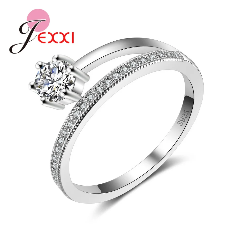 Free Shipping Latest Design Crystal Female Accessory Luxury 925 Serling Silver Promise Rings For Women Wedding Party | Украшения и