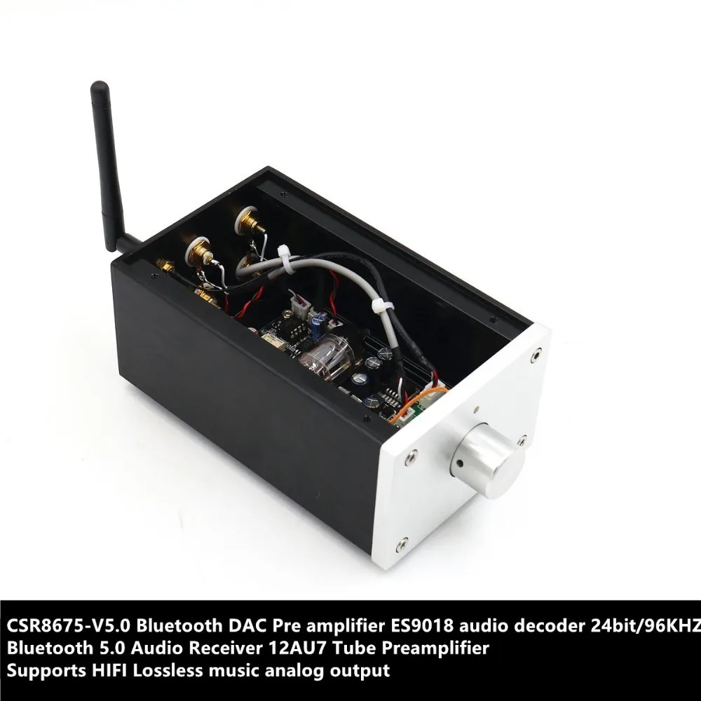 CSR8675-V5.0 DAC ES9018 24 бит/96 кГц Bluetooth 5,0 аудио приемник 12AU7 ламповый предварительно усилитель HIFI без потерь музыка аналоговый выход