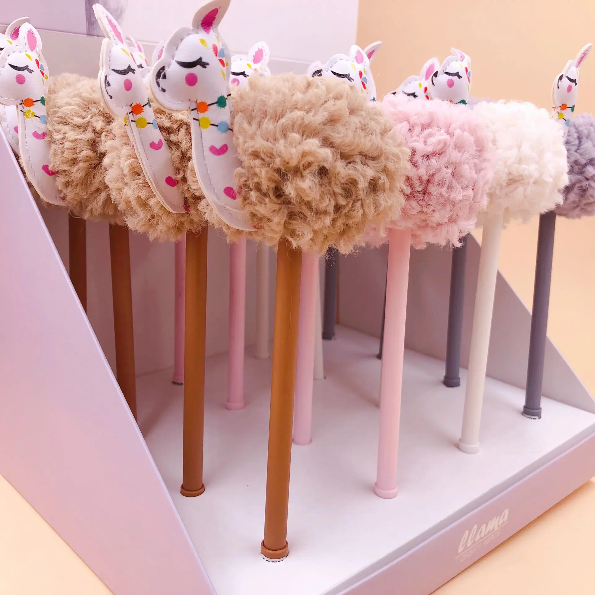 

16 pcs/lot Plush Cartoon Alpaca Gel Pen Signature Pen Escolar Papelaria School Office Supply Promotional Gift