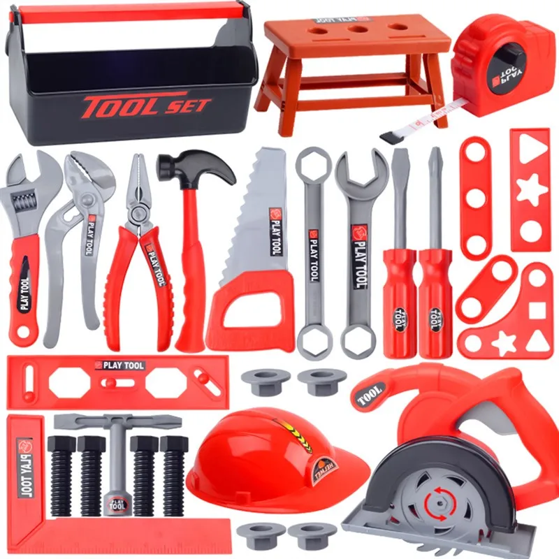 Детский набор инструментов для ремонта, набор для маленького мальчика, дрель, отвертка для ремонта дома, игрушки Brinquedos Menino, наборы электрических инструментов, коробка - Цвет: TM01956C