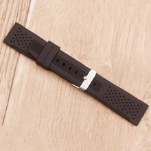

Watch Accessories Black Silicone Strap Men's Watch Wristband Waterproof and sweat-proof 22mm strap Men's watch strap