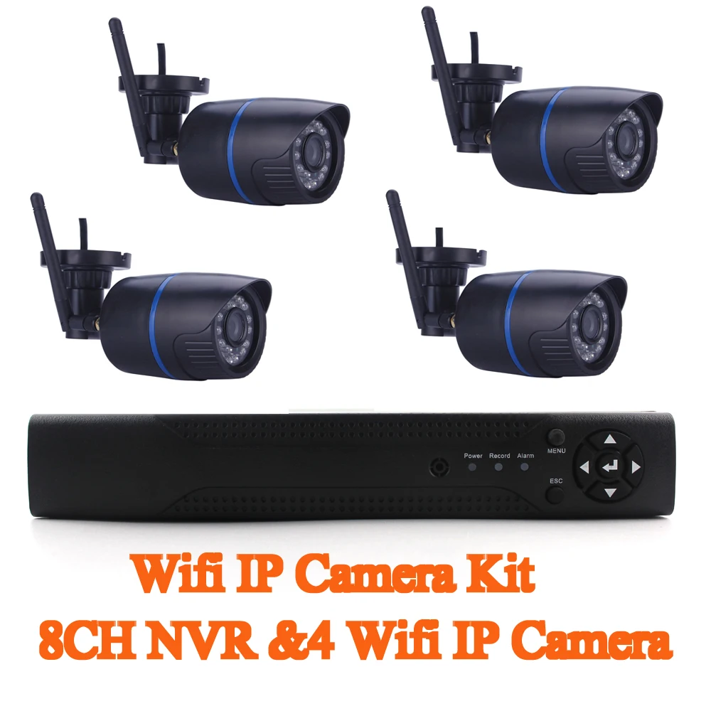 Plug and Play Wi-Fi Камера комплект 8ch 1080 P NVR & 4 шт. 720 P Wi-Fi IP пули Камера дома наблюдения IP Камера Системы