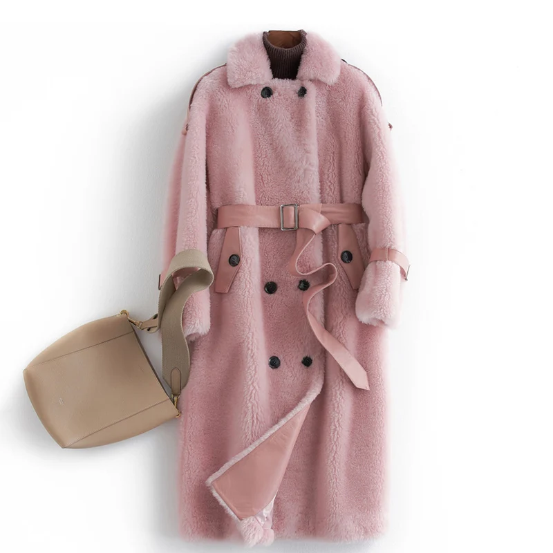 Real Fur Coat Women 100% Lamb Wool Long Coats And Jacket Winter Women Clothes 2018 New Series Womens Genuine Sheepskin Fur Coat