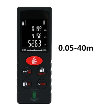 

40M Laser Beam Distance Meter Digital Rangefinder Electronic Measure Tape Range Finder Signal Reciever Vertical Bubble