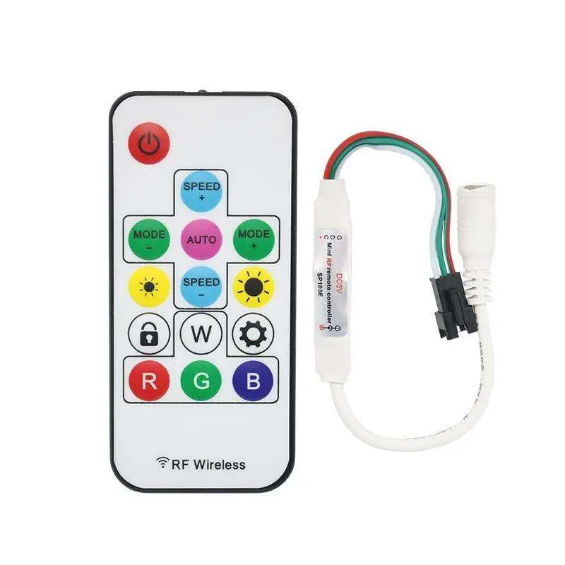 

14key Wireless RF Digital Color LED remote Controller DC 5V for WS2811 WS2812 WS2812B LED strip light tape lamp