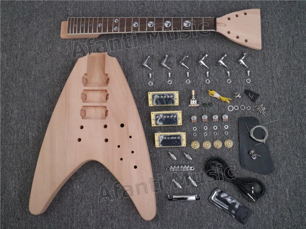 

New Design! Flying V DIY Electric guitar Kit / DIY guitar of Afanti Music (PFV-004B)