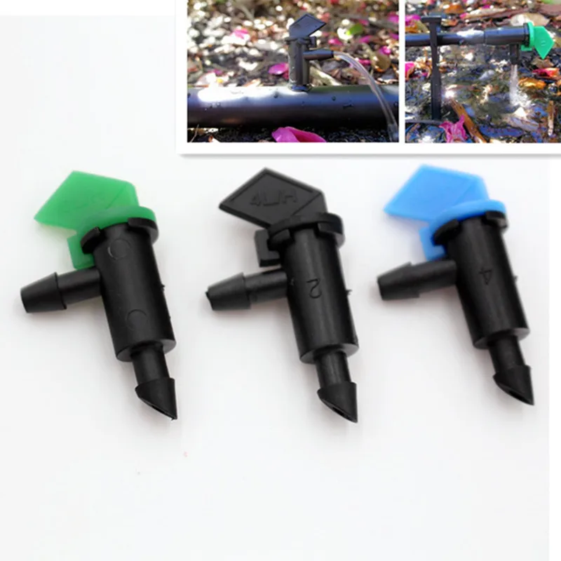 

500pcs/pack 4L 8L 16L/H Flag Drip Emitters Outlet Barb Micro Tubing Drip Irrigation Fittings Take Apart Dripper N106