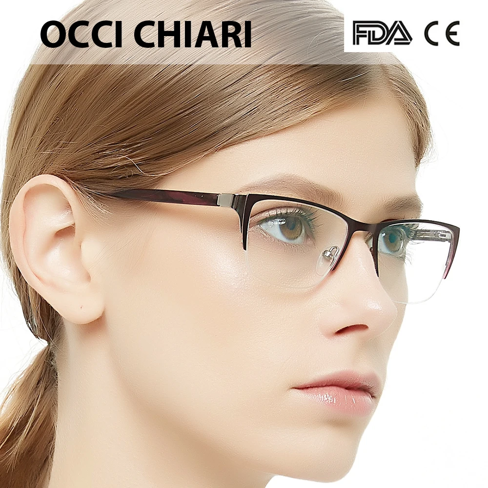 OCCI CHIARI, женские очки, очки Oculos, половинная оправа,, модные ацетатные очки для близорукости, прозрачные линзы, оправа для глаз, W-COMITE