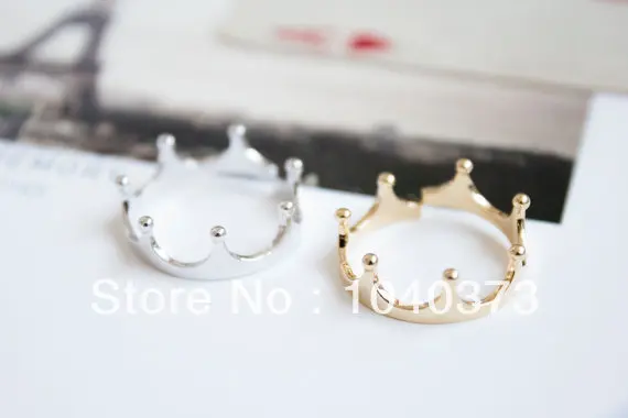 

Fashion rings Small Open silver golden copper Imperial Crown Ring jewelry wholesale