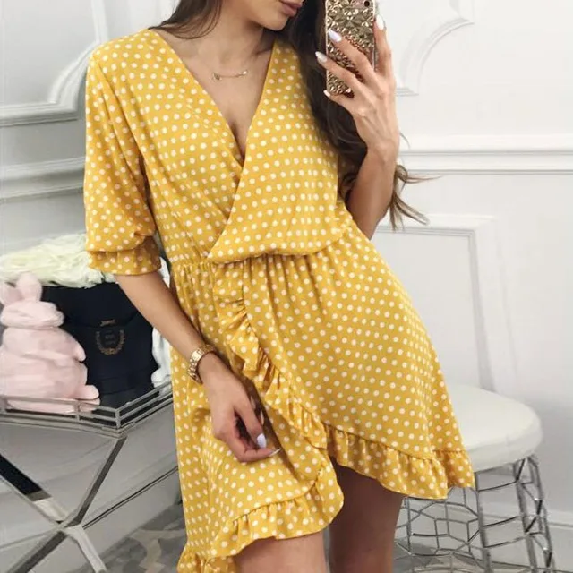 GUMPRUN-Polka-Dot-Print-Elagant-Red-Dress-Women-Sexy-V-Neck-Ruffles-Short-Dresses-Summer-2018.jpg_640x640