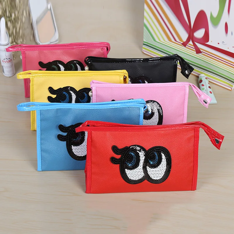 

Hot Cosmetic Bag Lovely Big Eyes Fashion Wash Bag Cute Admission Package Wholesale