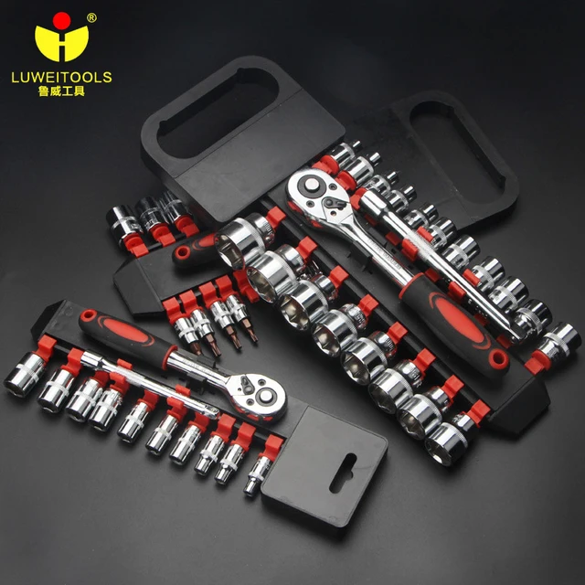 Best Offers LUWEI CR-V Ratchet Wrench 1/2" 3/8" 1/4" Wrench Tool Set Socket Sets Professional Repair Tools