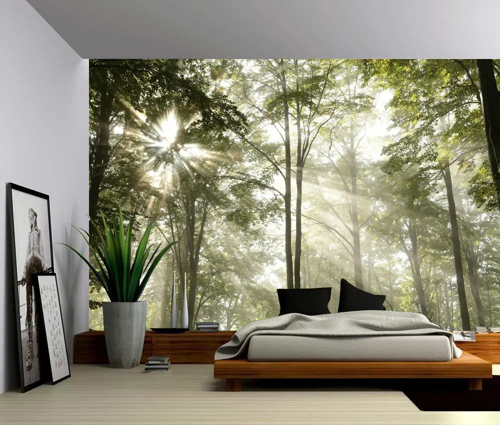 3D Morning Sunshine Beach Self-adhesive Living Room Wallpaper Wall Murals Decor 